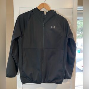 Under Armour Black Fleece Zip Up Hoodie Size YXL